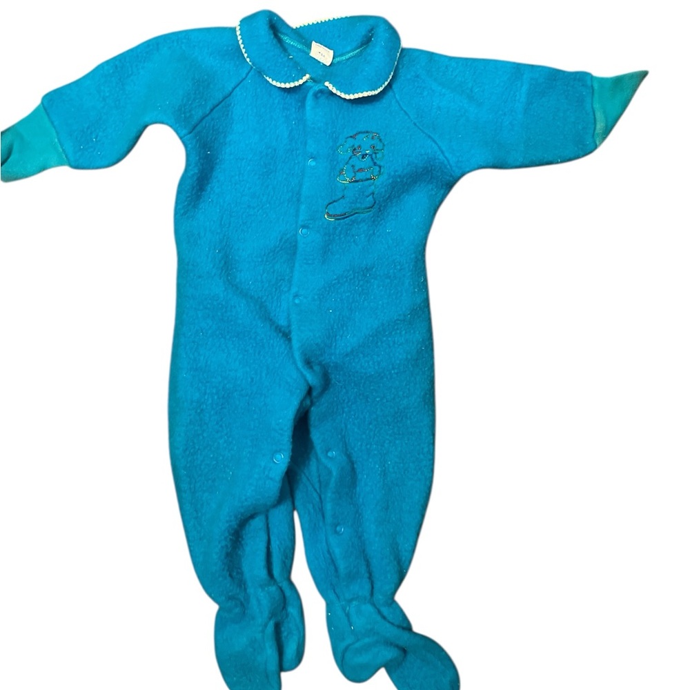 Vintage baby fleece footie PJs The famous Dr Dentons kitty USA